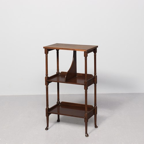 Neat-Sized Edwardian Three-Tier Mahogany Bookstand