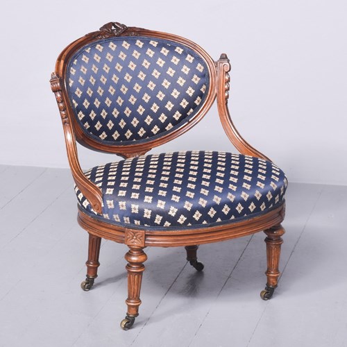 Carved Victorian Walnut Ladies Chair