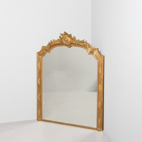 Quality Carved Giltwood, Decorative Overmantel Mirror
