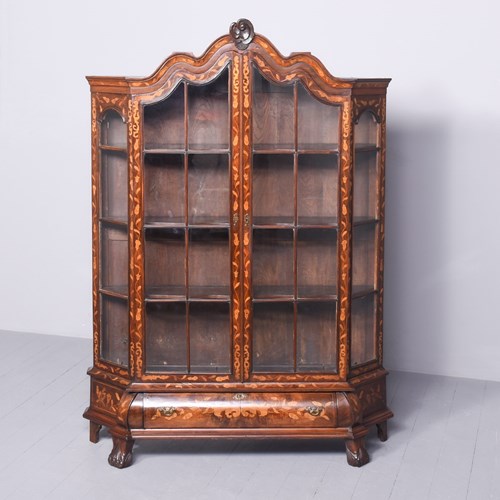 A Dutch Marquetry Display Cabinet