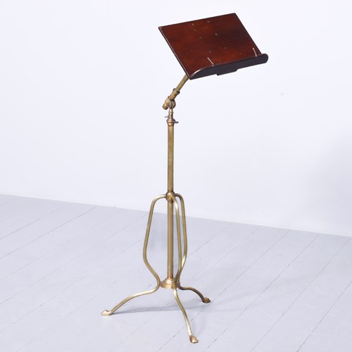 Mahogany And Brass Reading Stand