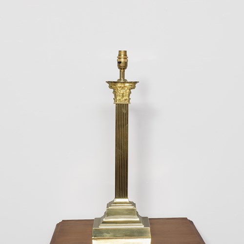 A Converted Victorian Corinthian Brass Oil Lamp 