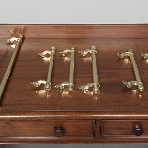 Set Of 6 Original Victorian Decorative Brass Window Handles