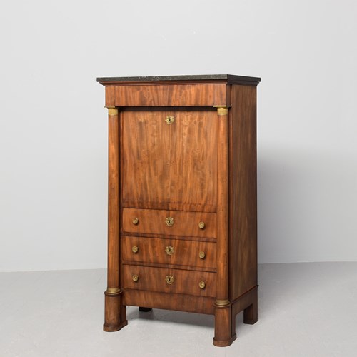 French King Louis XVIII Of The Bourbon Restoration Mahogany Secretaire Abattant