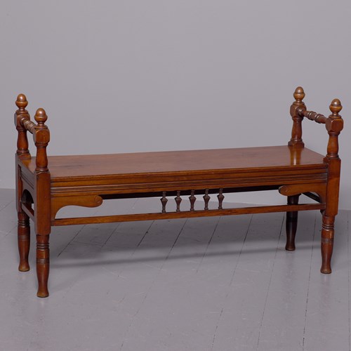 Large Aesthetic Walnut Window Seat Or Hall Bench