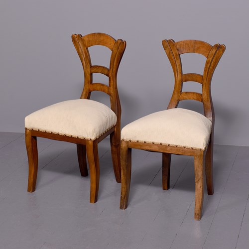 Stylish Walnut Austrian Side Chairs