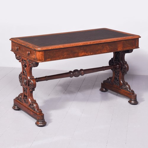 Quality William IV Pollard Oak Freestanding Library/Writing Table