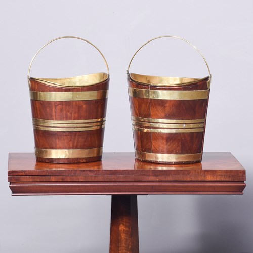Matched Pair Of Dutch Brass Lined Buckets Or Teestoof’S