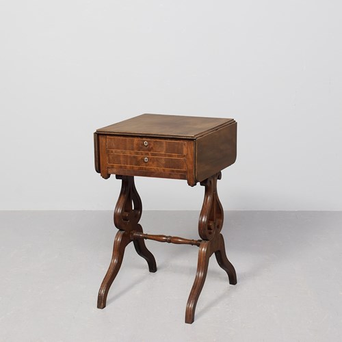 Excellent Quality Brass And Boxwood Inlaid Regency, Neat-Sized Sofa Table