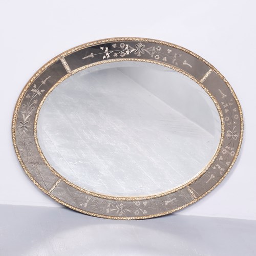 Venetian Oval Shaped Wall Mirror