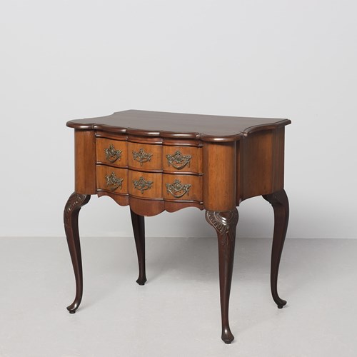 Early 19Th Century Dutch Two-Drawer Mahogany Lowboy 
