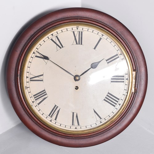 Victorian Mahogany Framed Fusee Wall Clock