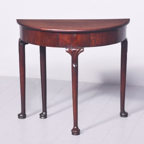 A George II Mahogany Demi-Lune Side Table