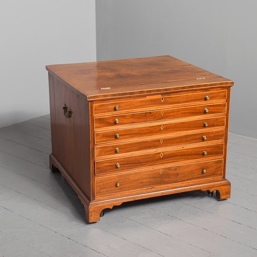 Rare George III Mahogany Floor Standing Folio Cabinet