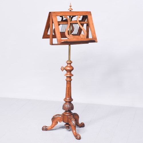 Victorian Walnut Adjustable Duet Stand