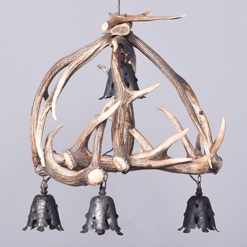 A Four Lamp Antler Chandelier