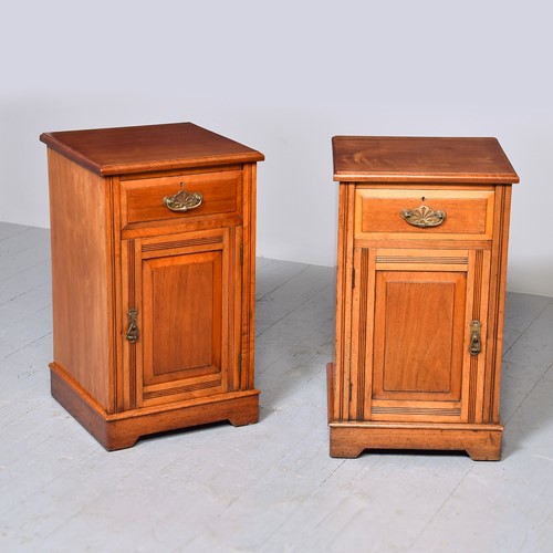 Pair Of  Victorian Figured Walnut Bedside Lockers