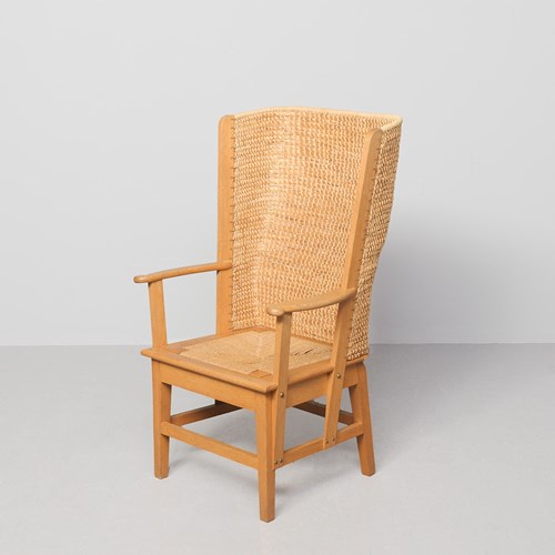 Full Sized Oak-Framed Orkney Chair By David Kirkness, Of Kirkwall, Orkney