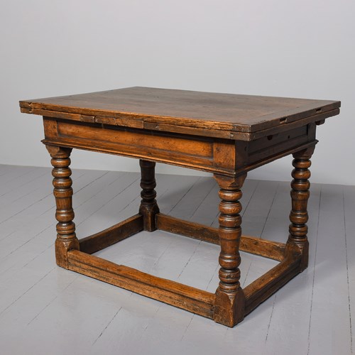 Tudor Style Oak Pull-Out Dining Table