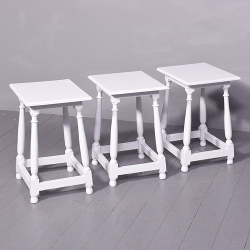 Set Of 3 Stylish Painted Occasional Tables