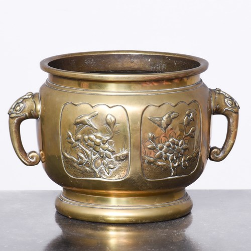Quality Cast Brass Qing Period Chinese Jardinière