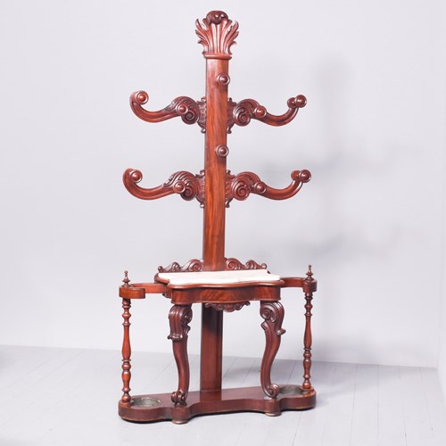 Magnificent Tall William IV Carved Mahogany Hall Stand