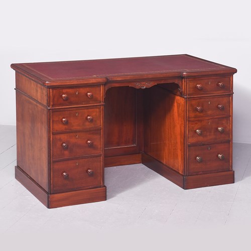 Victorian Mahogany Desk By Holland And Sons Of London