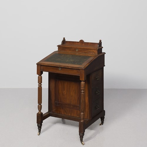 Late Victorian Aesthetic Movement Walnut Davenport In Excellent Condition