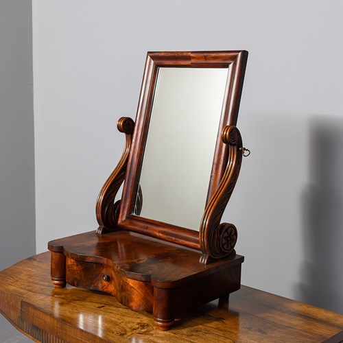 A Biedermeier Influence Early 19Th Century Flame Mahogany Dressing Mirror
