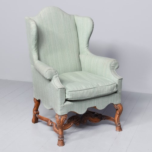 Georgian Style Walnut Wing Chair