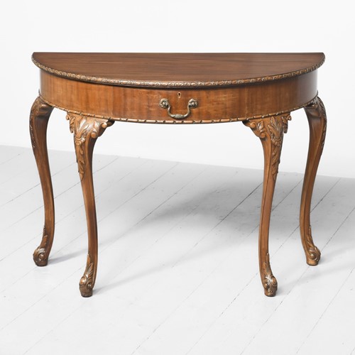 George III Georgian Style Demi-Lune Table