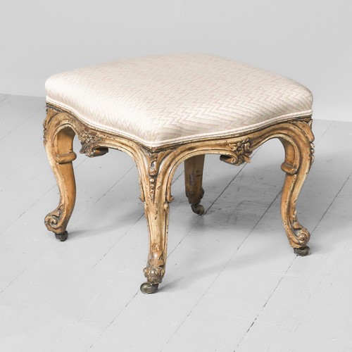 Painted And Upholstered Stool