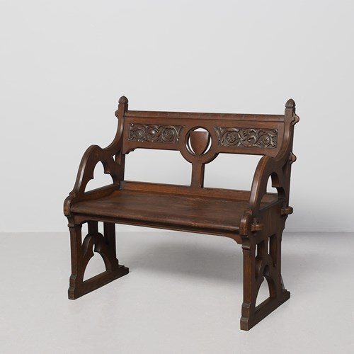Carved Oak Hall Bench By John Taylor Of Edinburgh
