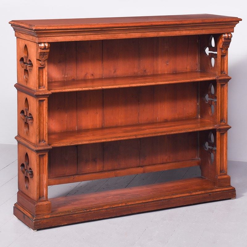 Victorian Gothic Walnut Open Bookcase-georgian-antiques-gan-2159-main-638368535933034817.JPG