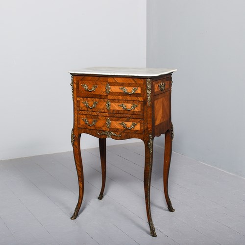 Louis XV Style Marble Top Neat-Sized Side Free-Standing Table