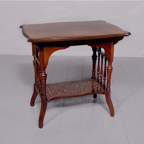 Late 19Th Century Art Nouveau Influence Low Rosewood Free Standing Table