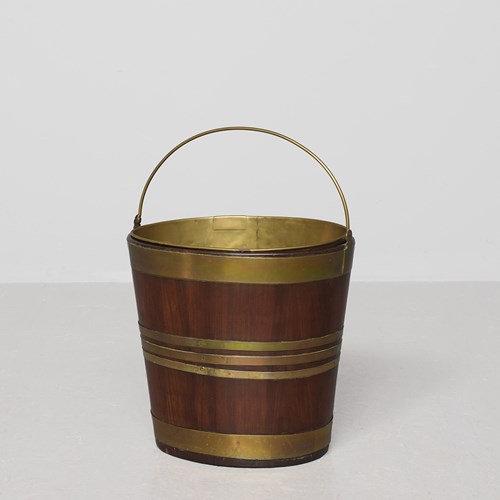 Georgian Dutch Mahogany And Brass Bound Tea Bucket