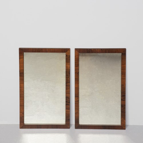 Rare Pair Of William IV Rosewood-Framed Rectangular Mirrors