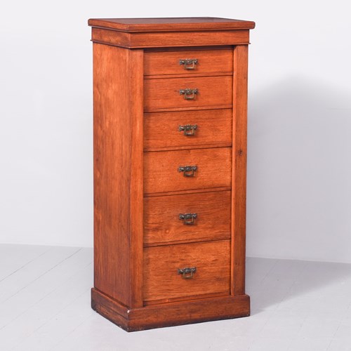 Neat Sized Walnut Wellington Chest