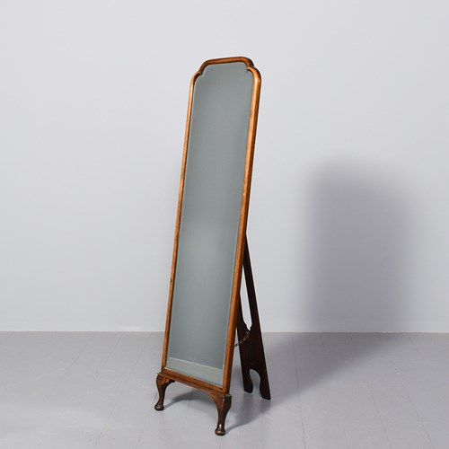 Queen Anne Style Floor Standing Strut Mirror