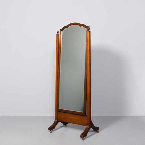 Edwardian Mahogany Cheval Mirror