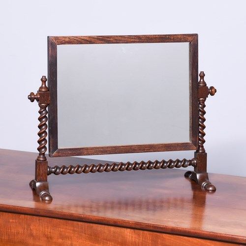 Quality Jacobean Revival Barley-Twist Oak Cottage-Style Dressing Mirror