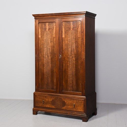 Quality Whytock And Reid Neat-Sized, Two-Door Mahogany Wardrobe