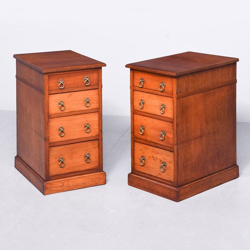 Pair Of Walnut Bedside Pedestals