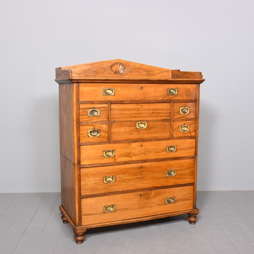 Impressive Two-Part Camphorwood Secretaire Military Chest