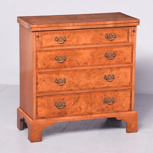 George III Style Burr Walnut Bachelor Chest