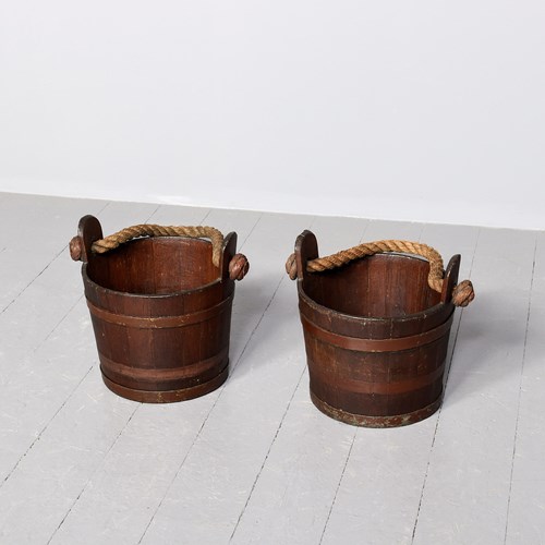 Pair Of Staved Ships Buckets
