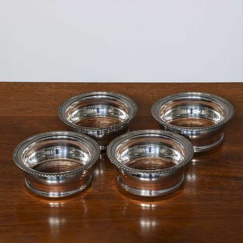 Set Of 4 Electroplated Nickel Silver (EPNS) Coasters