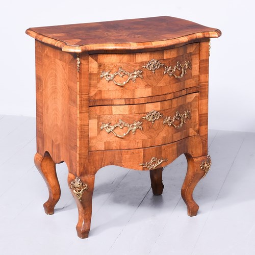 French Walnut 2 Drawer Commode