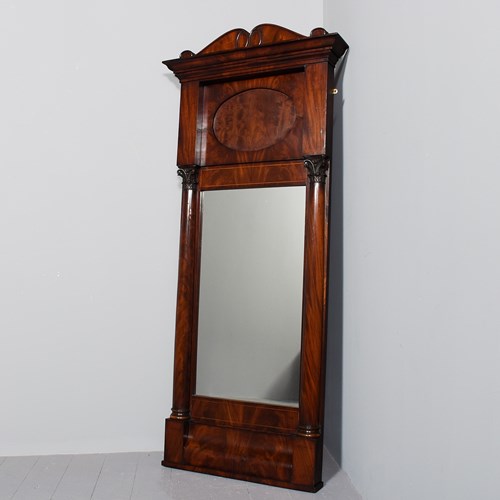Tall Mahogany And Inlaid Pier Mirror